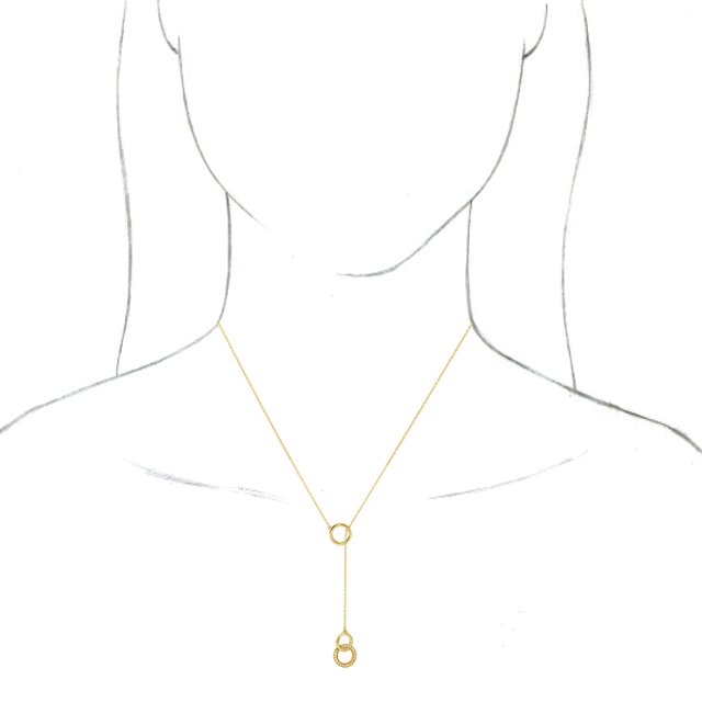 14K Yellow 1/10 CTW Diamond Circle Y 16-18" Necklace 3