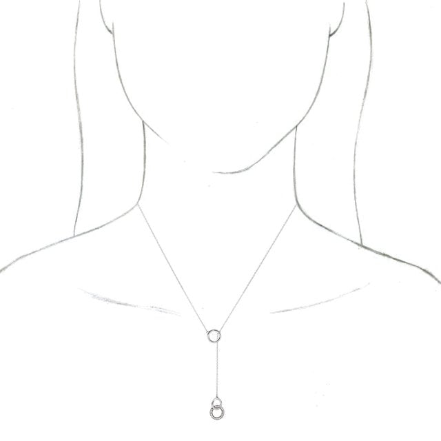 14K White 1/10 CTW Diamond Circle Y 16-18" Necklace 3