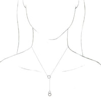 14K White 1/10 CTW Diamond Circle Y 16-18" Necklace 3