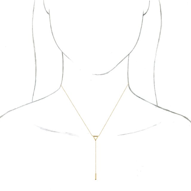 14K Yellow Triangle & Bar Y 16-18" Necklace 3