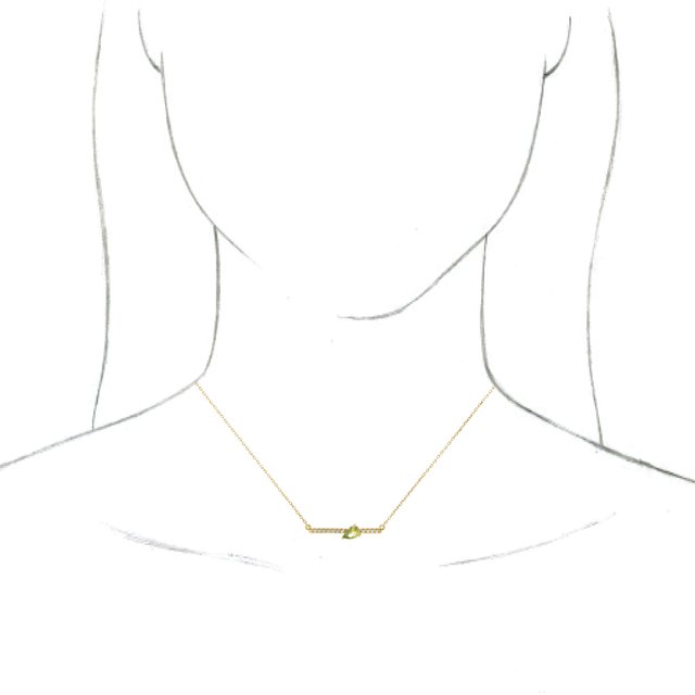 14K Yellow Peridot & 1/10 CTW Diamond 16" Necklace 3