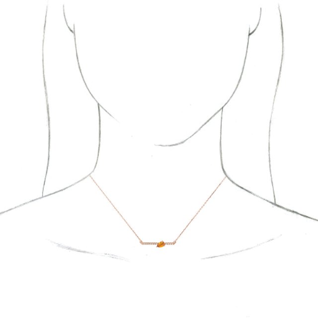 14K Rose Citrine & 1/10 CTW Diamond 18" Necklace 3