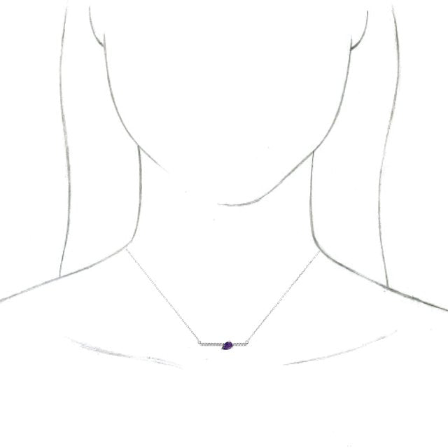 14K White Amethyst & 1/10 CTW Diamond 16" Necklace 3