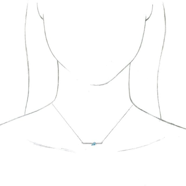14K White Aquamarine & 1/10 CTW Diamond 16" Necklace 3