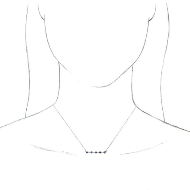 14K White Alexandrite Bezel-Set 16" Bar Necklace 3