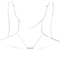 14K White Blue Sapphire Bezel-Set 16" Bar Necklace 3