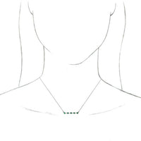 14K White Emerald Bezel-Set Bar 16" Necklace 3
