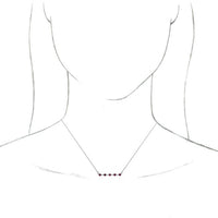 14K White Ruby Bezel-Set Bar 16" Necklace 3
