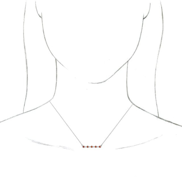 14K White Citrine Bezel-Set 16" Bar Necklace 3