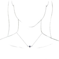 14K White Lab-Created Alexandrite & .06 CTW Diamond 18" Necklace