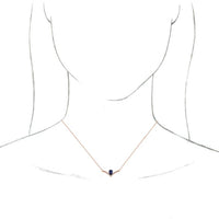 14K Rose Lab-Created Blue Sapphire & .06 CTW Diamond 18" Necklace