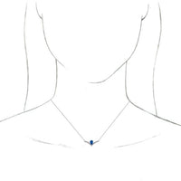 14K White Blue Sapphire & .06 CTW Diamond 16" Necklace 3