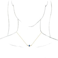 14K Yellow Blue Sapphire & .06 CTW Diamond 18" Necklace 3