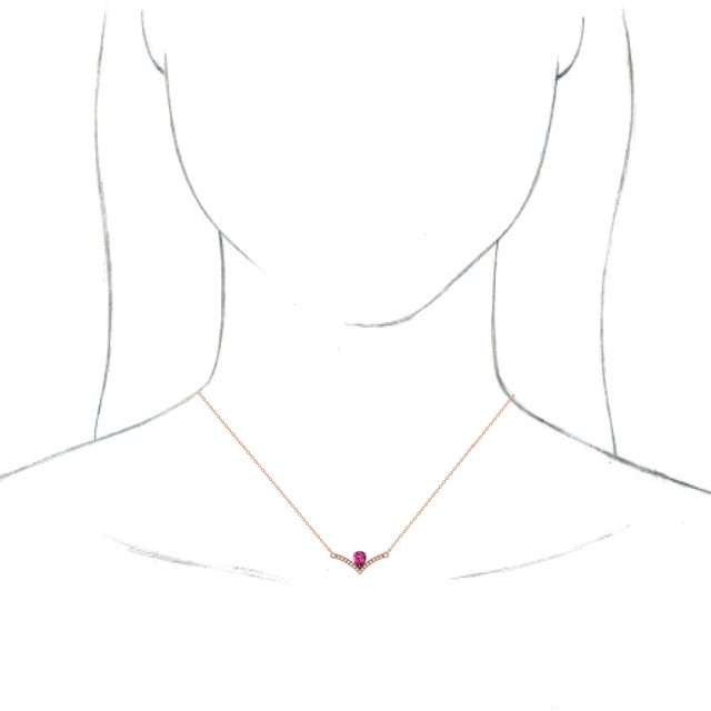 14K Rose Pink Tourmaline & .06 CTW Diamond 18" Necklace 3