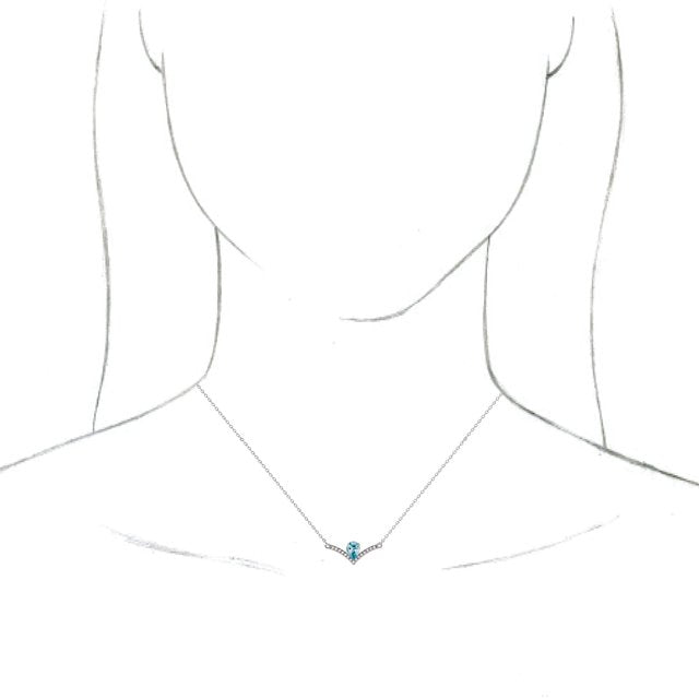 14K White Blue Zircon & .06 CTW Diamond 18" Necklace 3