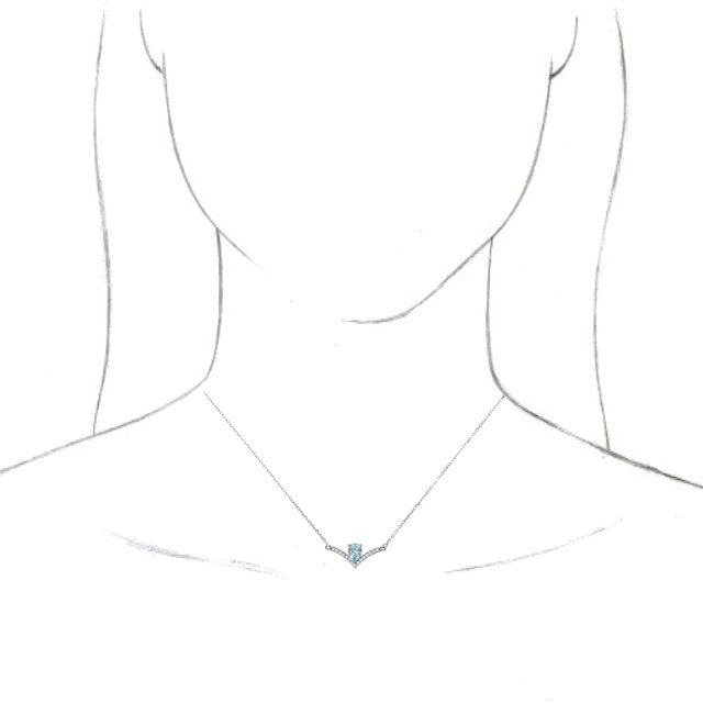14K White Aquamarine & .06 CTW Diamond 18" Necklace 3