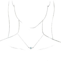 14K White Aquamarine & .06 CTW Diamond 18" Necklace 3