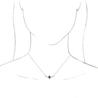 14K White Amethyst & .06 CTW Diamond 16" Necklace 3