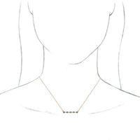 14K Rose Aquamarine Bezel-Set Bar 18" Necklace 3