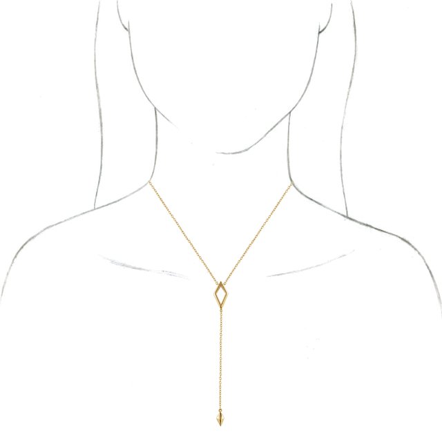 14K Yellow Geometric Y 16-18" Necklace 3