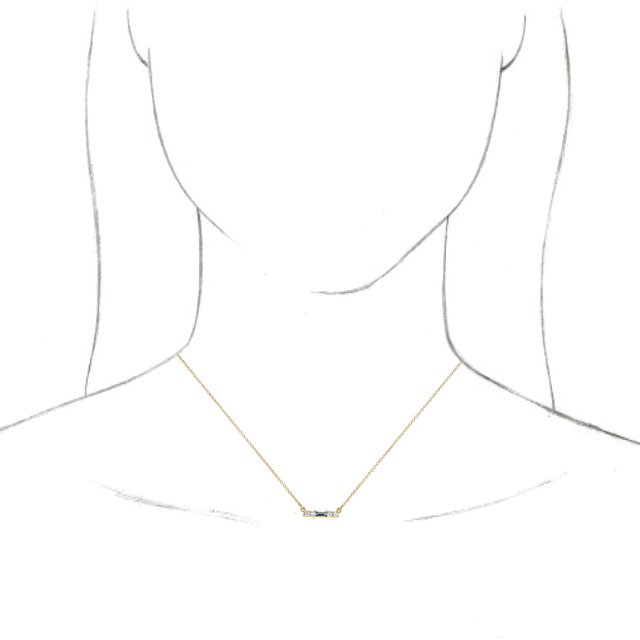 14K Yellow Aquamarine & 1/5 CTW Diamond 16" Necklace 3