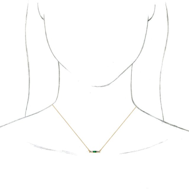 14K Yellow Emerald & 1/5 CTW Diamond 16" Necklace 3