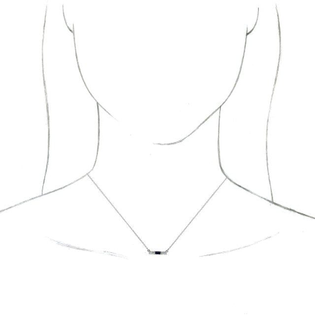14K White Blue Sapphire & 1/5 CTW Diamond 18" Necklace 3