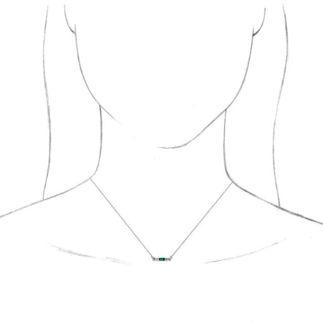 14K White Emerald & 1/5 CTW Diamond 18" Necklace 3