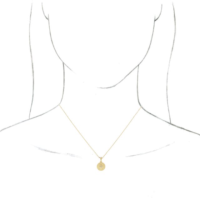 14K Yellow .01 CT Diamond Starburst 16-18" Necklace 3