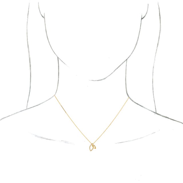 14K Yellow .05 CTW Diamond Double Leaf 18" Necklace 3