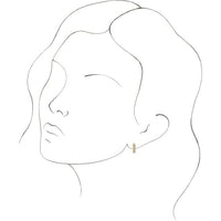 14K Yellow Gold 10.23 mm Chain Link Huggie Earrings