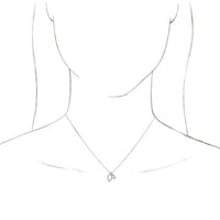 14K White .05 CTW Diamond Double Leaf 18" Necklace 2