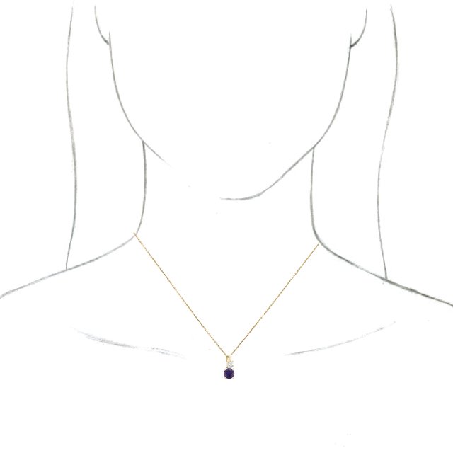 14K Yellow Amethyst & 1/10 CTW Diamond 16-18" Necklace 3