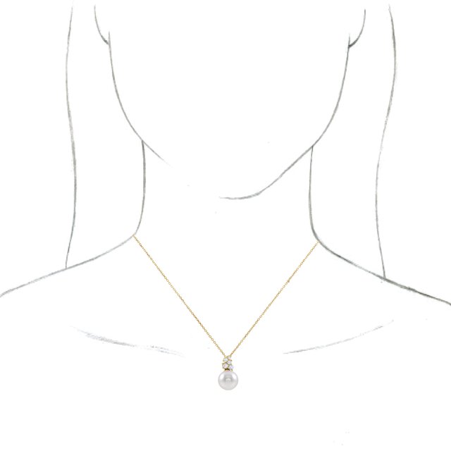 14K Yellow Freshwater Cultured Pearl & 1/4 CTW Diamond 16-18" Necklace 3