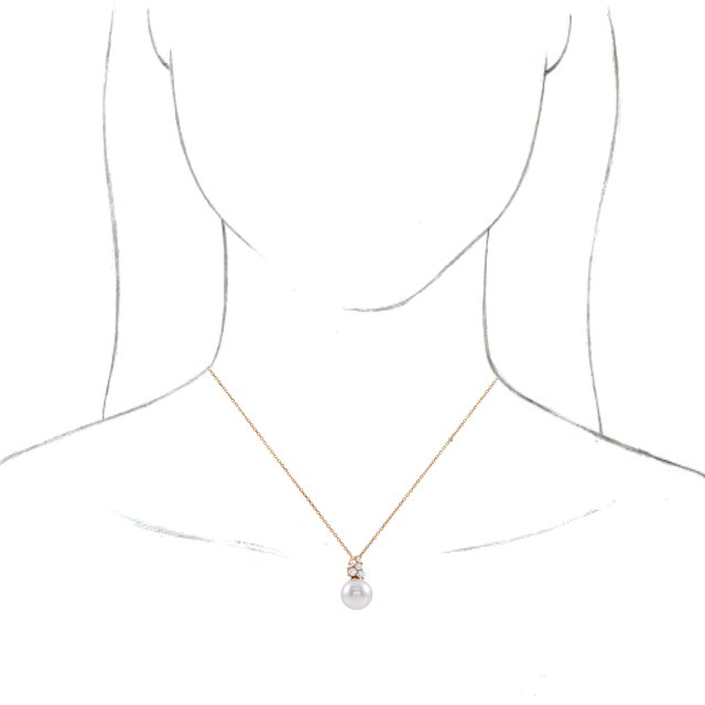 14K Rose Freshwater Cultured Pearl & 1/4 CTW Diamond 16-18" Necklace 3