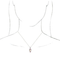 14K White Gold Natural White Gold Opal, Natural Pink Sapphire & 1/10 CTW Natural Diamond 16-18" Necklace