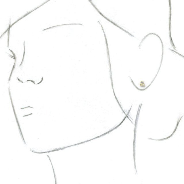 14K Yellow 1/5 CTW Diamond Geometric Cluster Earrings 3