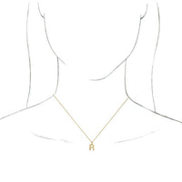 14K Yellow Gold Initial R Dangle 16" Necklace