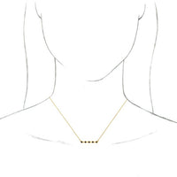 14K Yellow Blue Sapphire Bezel-Set 16" Bar Necklace 3