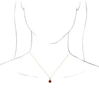 14K Yellow Lab-Created Ruby & 1/10 CTW Diamond 16-18" Necklace