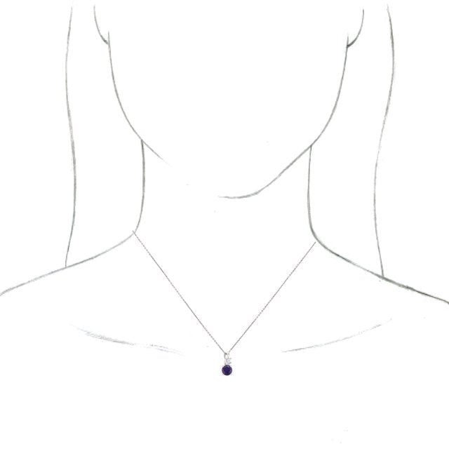 14K White Amethyst & 1/10 CTW Diamond 16-18" Necklace 3