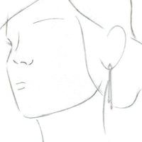 14K White Geometric Chain Earrings 3