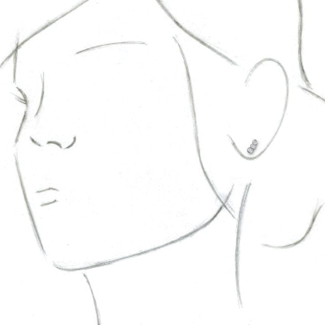 14K White 1/6 CTW Diamond Petite Ear Climbers 3