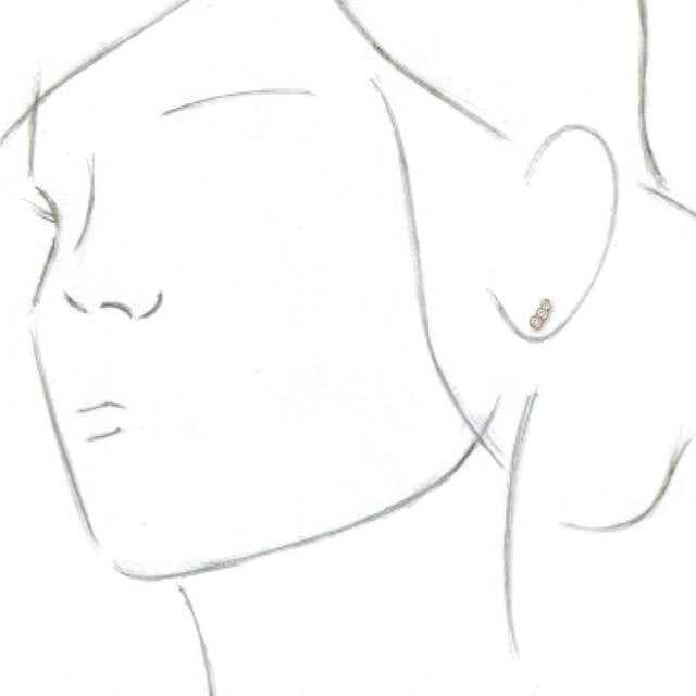 14K Yellow .07 CTW Diamond Petite Ear Climbers 3
