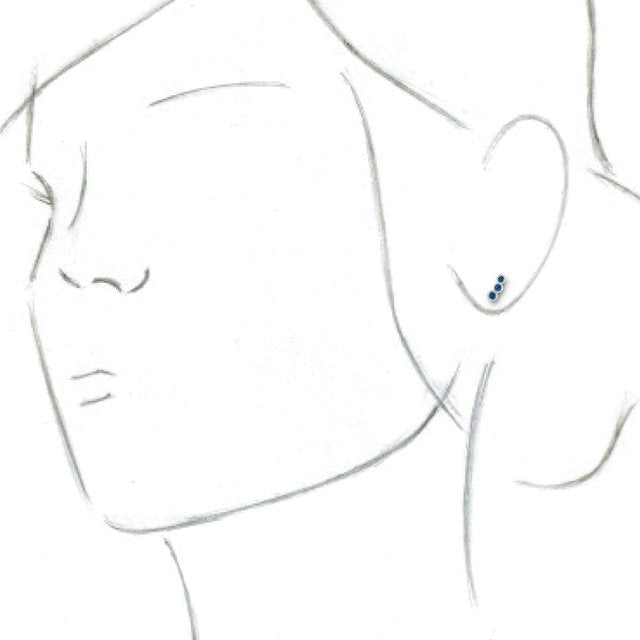 Sterling Silver Imitation Blue Sapphire Ear Climbers 3