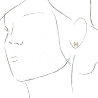 14K Yellow .06 CTW Diamond Single Initial H Earring 2