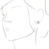 14K Yellow .08 CTW Diamond Single Initial M Earring 2