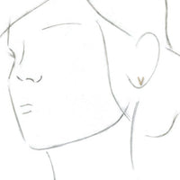 14K Yellow .04 CTW Diamond Single Initial V Earring 2