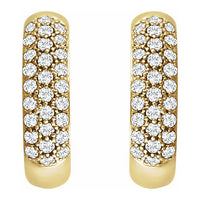 14K Yellow 1/3 CTW Diamond Pav?? Hoop Earrings 2