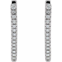 14K White Gold 5/8 CTW Natural Diamond Heart Earrings